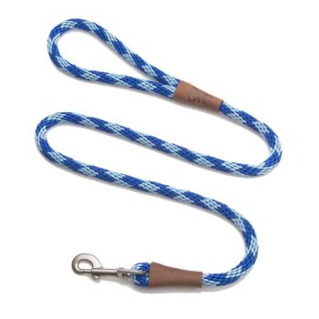 Mendota Clip Leash Small - lengths 3/8in x 6ft(10mm x1.8m) Made in the USA - Diamond - Sapphire