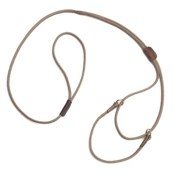 Mendota Martingale Dog Show Leash - Medium 10-18(25cm-36cm) - Made in the USA - Tan