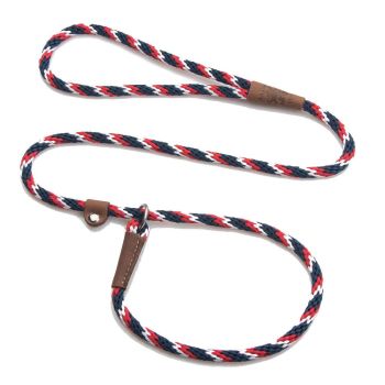 Mendota British Style Slip Leash - Length 3/8in x 4ft(10mm x 1.2m) - Tricolour Pride