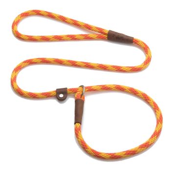 Mendota British Style Slip Leash - Length 3/8in x 4ft(10mm x 1.2m) - Diamond - Amber