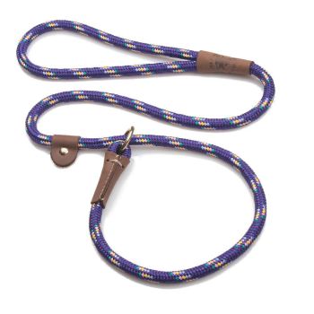 Mendota British Style Slip Leash - Length 1/2in x 4ft(13mm x 1.2m) - Purple Confetti