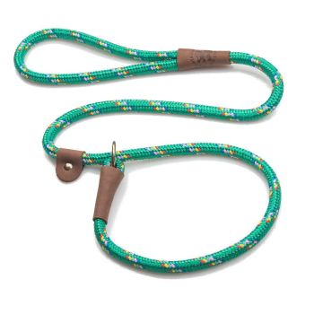 Mendota British Style Slip Leash - Length 1/2in x 6ft(13mm x 1.8m) - Kelly Green Confetti