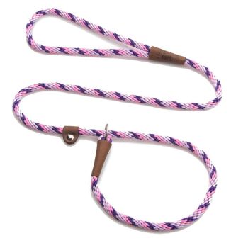 Mendota British Style Slip Leash - Length 1/2in x 6ft(13mm x 1.8m) - Tricolour Lilac