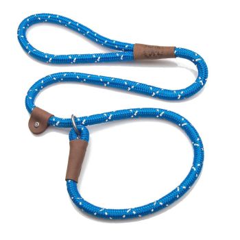 Mendota British Style Slip Leash - Length 1/2in x 6ft(13mm x 1.8m) - Night Viz - Midnight Blue