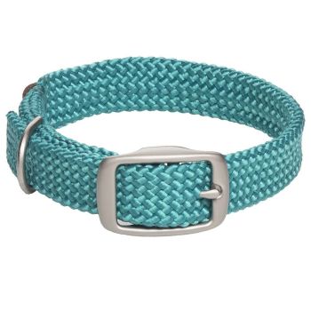 Mendota Doublebraided Collar 18"  TEAL Nickel Hdw