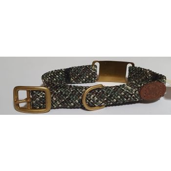 Mendota Products - ID Junior Dog Collar with Brass Tag - SIZES: 35CM,  - Made in the USA - Camo