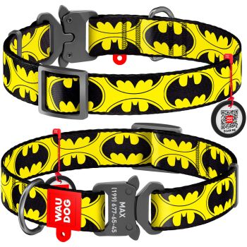 Collar Company Dog Collar Nylon - Printed with - BATMAN LOGO 23-35CM