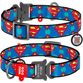 Collar Company Dog Collar Nylon - Printed with - SUPERMAN LOGO 35-58CM