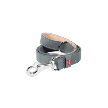 Waudog Flat Leather Clip Leash 25MM GREY 122CM