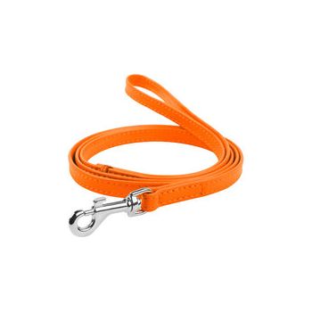 Waudog Leather Flat Clip Leash W9MM - L122CM ORANGE