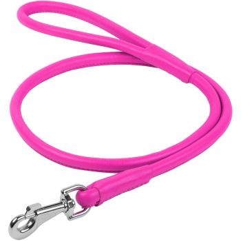 Waudog Leather Round Clip Leash W4MM - L183CM PINK