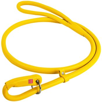 Waudog Leather Round Slip Leash W6MM- L183CM YELLOW