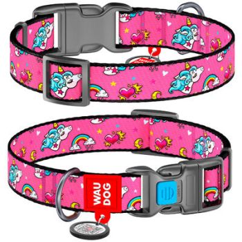 Collar Company Dog Collar Nylon - Printed with - UNICORNS 31-49CM