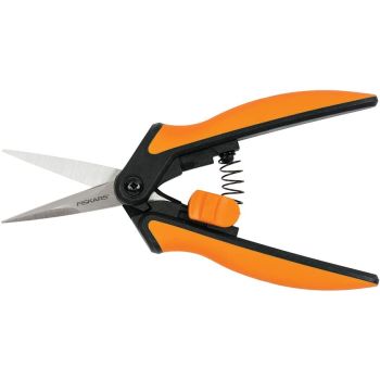 Fiskars Softouch Micro-Tip Pruning Snips - Non-Coated Blades for Precise Trimming of Delicate Plants