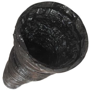 4" Flexible Black Duct - 6 Meter Length, 100mm Diameter for ventilation and HVAC systems