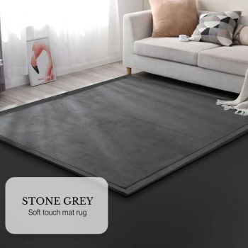 Soft Touch Ultra Plush Memory Foam Tatami Stone Grey Mat - 200 X 400 CM