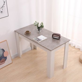 Dining Table Rectangular Wooden 120M-Grey&amp;White