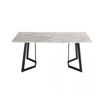 Rectangular Marble-Effect Table