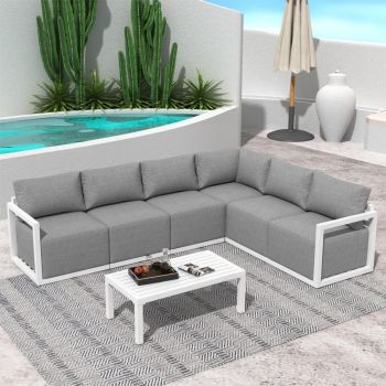 Alfresco Contemporary All-Weather Lounge Set â€“ Charcoal Grey