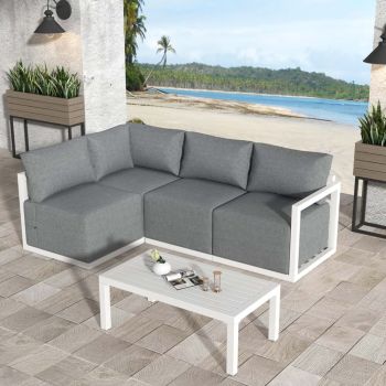 Four-Seat Alfresco Harmony Set â€“ Charcoal Grey