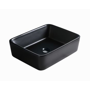 Muriel 48 x 37.5 x 13cm Black Ceramic Bathroom Basin Vanity Sink Above Counter Top Mount Bowl