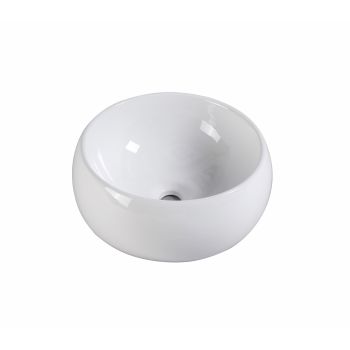 Muriel 40 x 40 x 15.5cm White Ceramic Bathroom Basin Vanity Sink Round Above Counter Top Mount Bowl