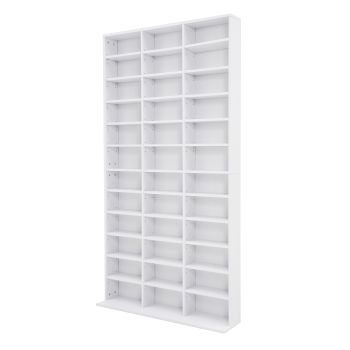 Adjustable Shelves CD DVD Bluray Media Book Storage Cupboard WHITE