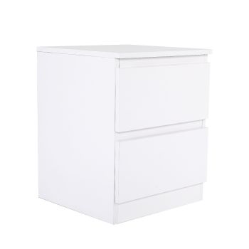 Bedside Table Side Storage Cabinet Nightstand Bedroom 2 Drawer JOSS WHITE