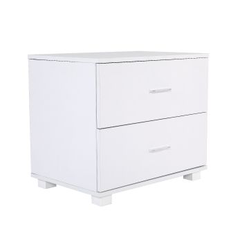 Bedside Table Side Storage Cabinet Nightstand Bedroom 2 Drawer Legs ETTA WHITE