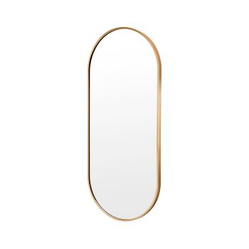 Wall Mirror Oval Aluminum Frame Bathroom 45x100cm GOLD