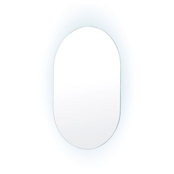 LED Wall Mirror Oval Anti-Fog Bathroom 50x75cm BLACK