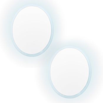 2 Set LED Wall Mirror Round Anti-Fog Bathroom 70cm