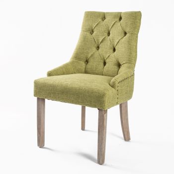 French Provincial Dining Chair Oak Leg AMOUR GREEN