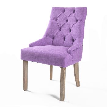 French Provincial Dining Chair Oak Leg AMOUR VIOLET