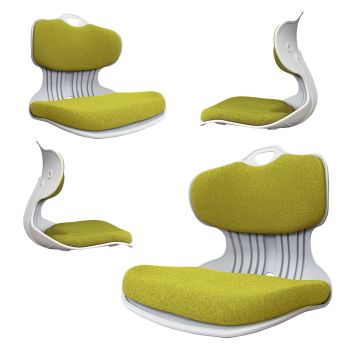 4X Slender Chair Posture Correction Seat Floor Lounge Padded Stackable LIME