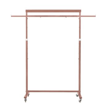 Clothes Rack Coat Stand Hanging Adjustable Rollable Steel ROSE GOLD