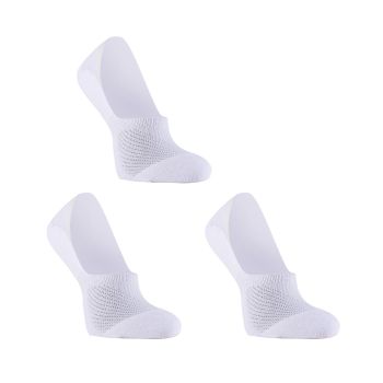 3X Rexy Cushion No Show Ankle Socks Small Non-Slip Breathable WHITE