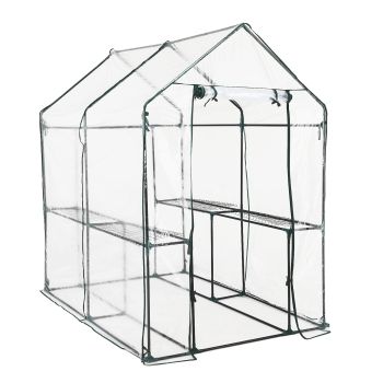 Garden Greenhouse Walk-In Shed 1.9x1.2x1.9M PVC Apex