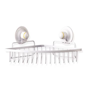 Corner Basket Removable Suction Medium WHITE