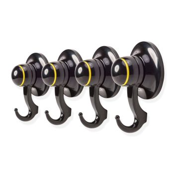 4PC Suction Hook Removable 56mm BLACK