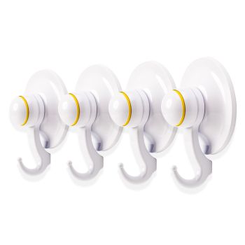 4PC Suction Hook Removable 72mm WHITE