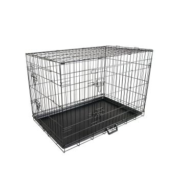 Wire Dog Cage Foldable Crate Kennel 24in with Tray