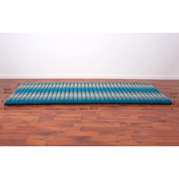 Day bed Roll Out Mattress XL Large Foldout Mat relaxation day bed camping or Yoga Matt Natural Kapok FilledÂ BLUE