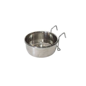 YES4PETS 2 x Stainless Steel Pet Rabbit Bird Dog Cat Water Food Bowl Feeder Chicken Poultry Coop Cup 591ml