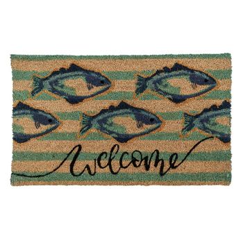 YES4HOMES 2 x Doormat for Front Door Entryway Cursive Natural Coconut Coir Floor Outdoor mat