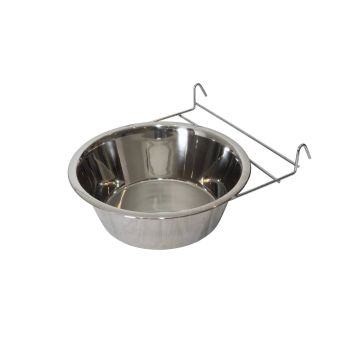 YES4PETS 2 x Stainless Steel Pet Rabbit Bird Dog Cat Water Food Bowl Feeder Chicken Poultry Coop Cup 1.9L