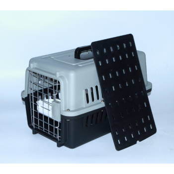 YES4PETS Small Dog Cat Crate Pet Airline Carrier Cage With Bowl and Tray-Black