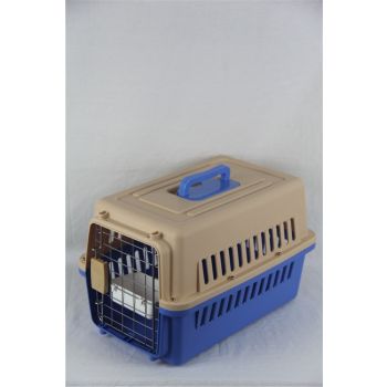 YES4PETS Small Dog Cat Crate Pet Carrier Airline Cage With Bowl and Tray-Blue