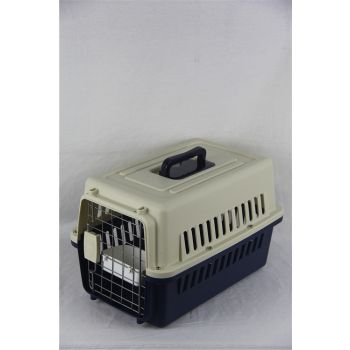 YES4PETS Small Dog Cat Rabbit Crate Pet Carrier Airline Cage With Bowl and Tray-Dark Blue