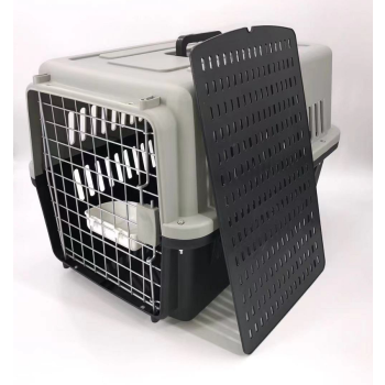 YES4PETS Large Dog Cat Crate Pet Carrier Rabbit Airline Cage With Tray And Bowl Black